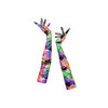 full view of vibrant 80s graffiti print opera length spandex gloves