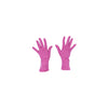 top view of wrist length heathered fuchsia jersey knit gloves