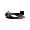 opera length bejeweled black velour luxury gloves with crossed arms
