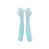 opera length bejeweled aquamarine mesh luxury gloves with open palms