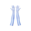 opera length bejeweled periwinkle silver foil spandex luxury gloves with open palms