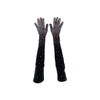 top view opera length bejeweled black velour luxury gloves
