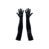 opera length black crushed velour gloves with open palms