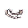 opera length colorful oil spill print spandex gloves with scooped arms