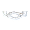 opera length metallic silver vinyl gloves with posed arms