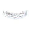 opera length metallic silver vinyl gloves with arms crossed