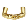 opera length metallic gold vinyl gloves with arms folded