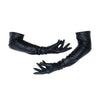 opera length metallic black vinyl gloves with scooped arms