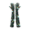 opera length gem print spandex gloves with open palms