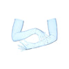 opera length silver reflective vinyl gloves with posed arms flash on