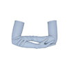 opera length silver reflective vinyl gloves with crossed arms no flash