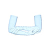 opera length silver reflective vinyl gloves with crossed arms and flash on
