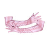 opera length shiny pink vinyl gloves with arms crossed