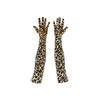 opera length velour natural leopard print gloves with open palms