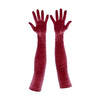 opera length burgundy velour gloves with open palms