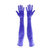 opera length purple velour gloves with open palms