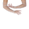 opera length sheer tulle white gloves with cradle arms