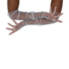 opera length sheer tulle white gloves with cradled arms