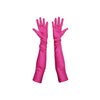 opera length Italian satin fuchsia gloves with open palms