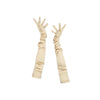 full view of opera length Italian satin gold gloves