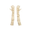 opera length Italian satin gold gloves with open palms