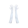 opera length Italian satin white gloves with open palms