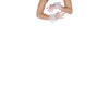 wrist length puffy white tulle gloves with accent white polka dots with arms posed