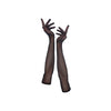 full view of opera length black mesh gloves