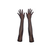 top view of opera length black mesh gloves