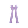 top view of opera length orchid purple mesh gloves