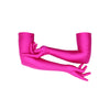 opera length raspberry shimmery spandex gloves with posed arms