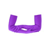 opera length purple shimmery spandex gloves with arms crossed