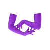 opera length purple shimmery spandex gloves with posed arms