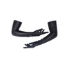 luxury black leather gloves posed with scooped arms