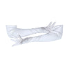 opera length satin white gloves with arms cradled