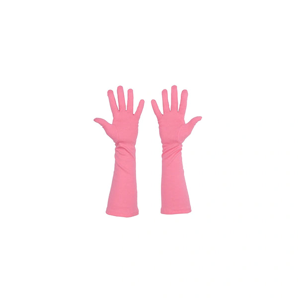 3/4 length pink gloves with open palms