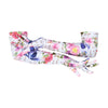 long white floral skull pattern gloves posed with arms crossed