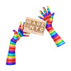 rainbow gloves and a made in NYC sign