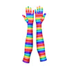 rainbow gloves made by Wing and Weft
