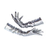 luxury silver metallic gloves