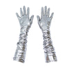 photo of silver metallic gloves, made by Wing + Weft