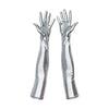 luxury silver metallic spandex gloves