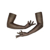 photo of arms wearing black mini-dot spandex gloves