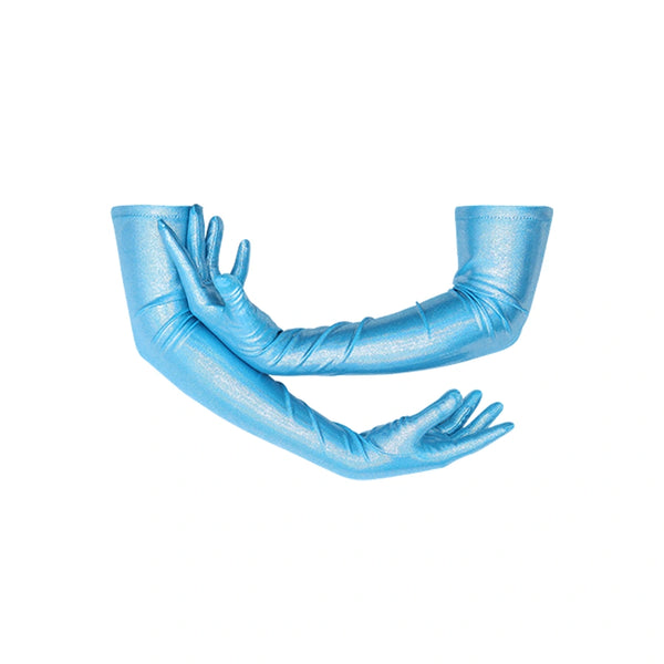 editorial photo of blue luxury gloves