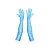turquoise opera length gloves made in New York City