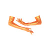 close up photo of hand model wearing orange spandex gloves