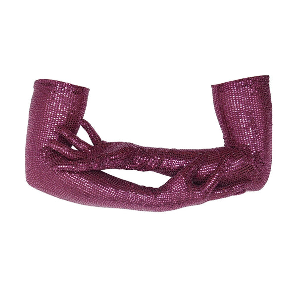 luxury gloves made with purple sequin fabric
