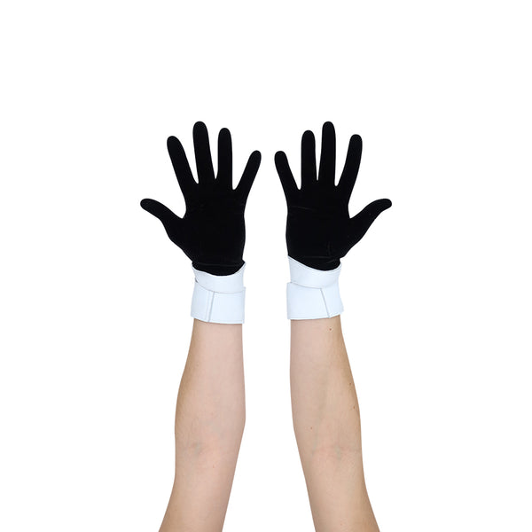model showing her hands while wearing the penn station glove