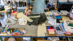 Artisan workstations at Wing & Weft’s glove workshop in NYC